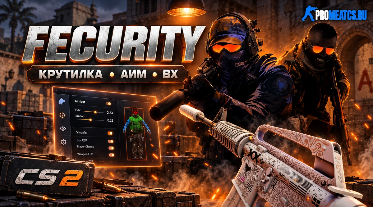 Fecurity для CS2 - Крутилка, Аим, ВХ — дополнительный игровой инструмент для Counter-Strike 2