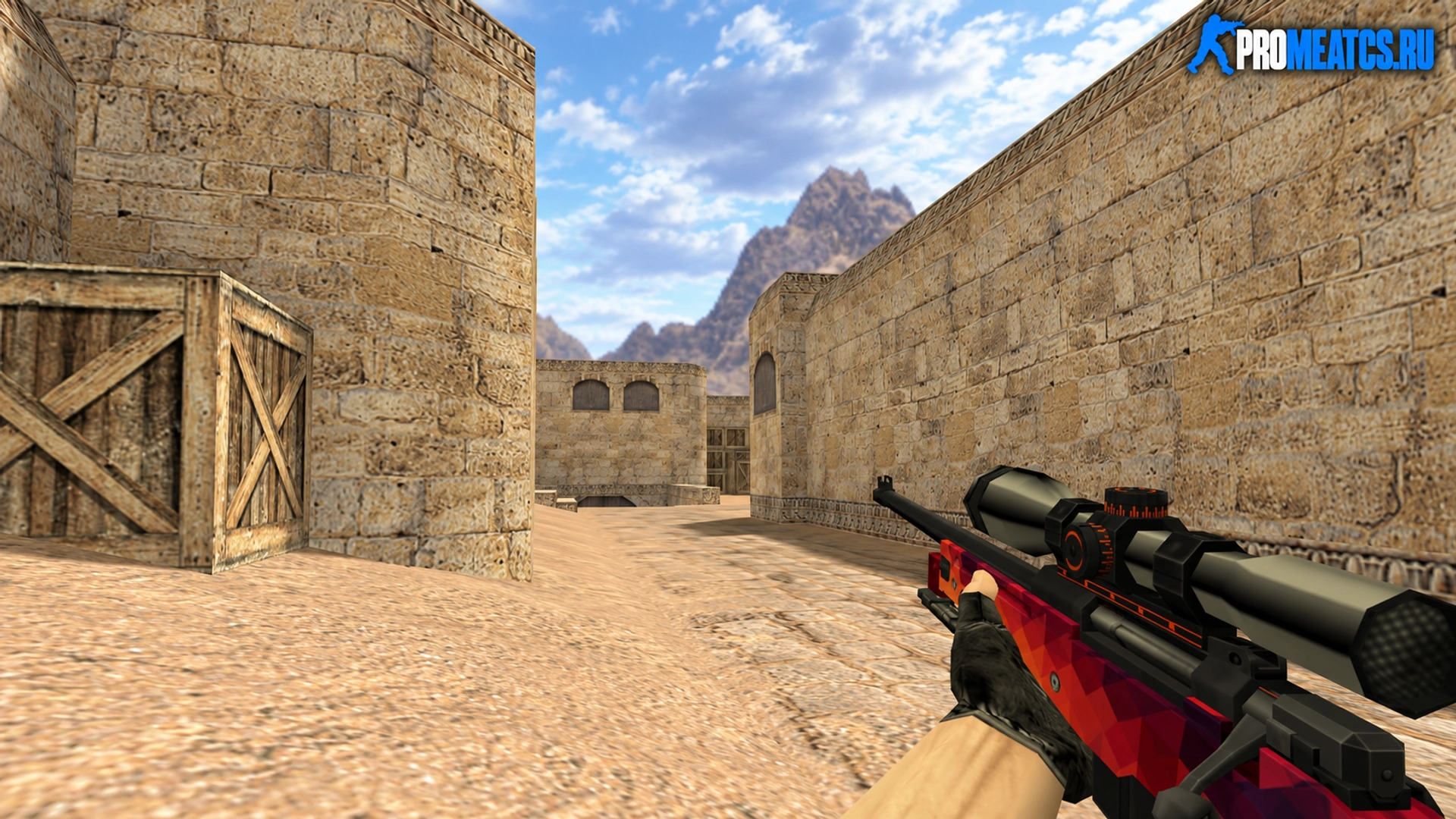 AWP «Красная мозайка» — модель оружия для Counter-Strike 1.6