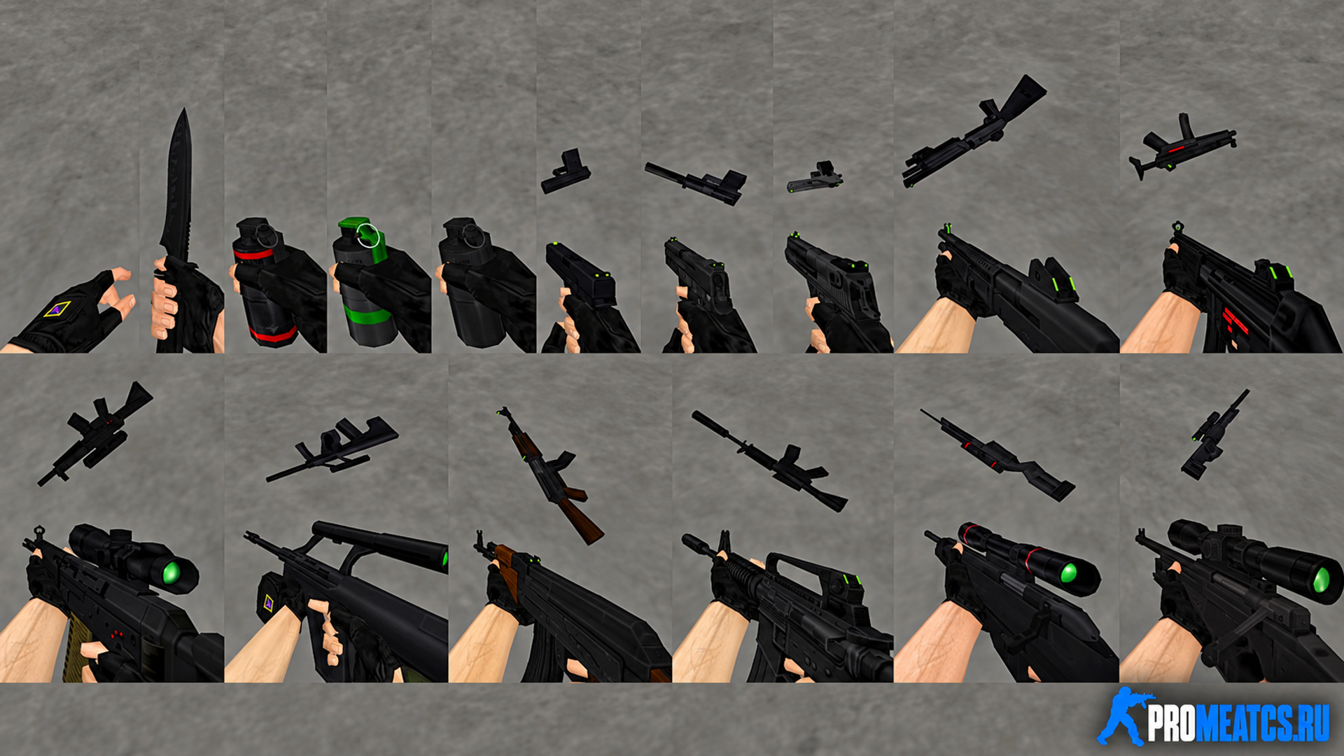 Пак моделей оружия «Dark Weapons» — модель оружия для Counter-Strike 1.6
