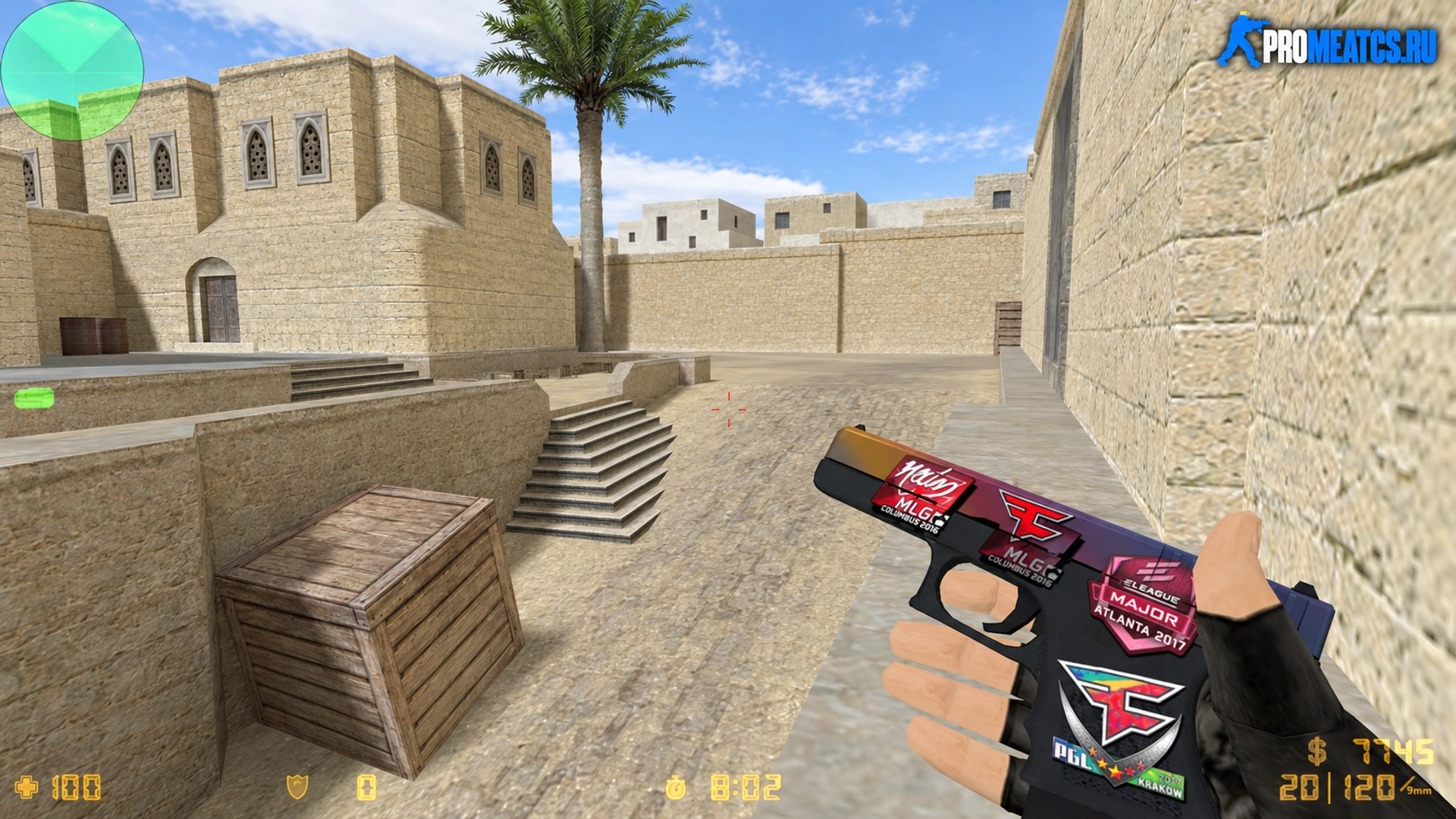 Glock Градиент с наклейками — модель оружия для Counter-Strike 1.6
