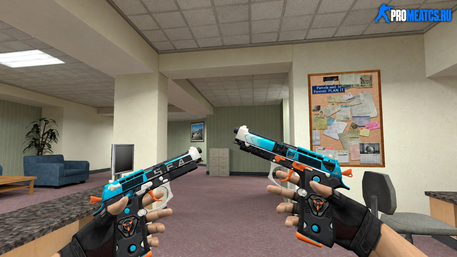 Dual Berettas Счастливый запуск — модель оружия для Counter-Strike 1.6