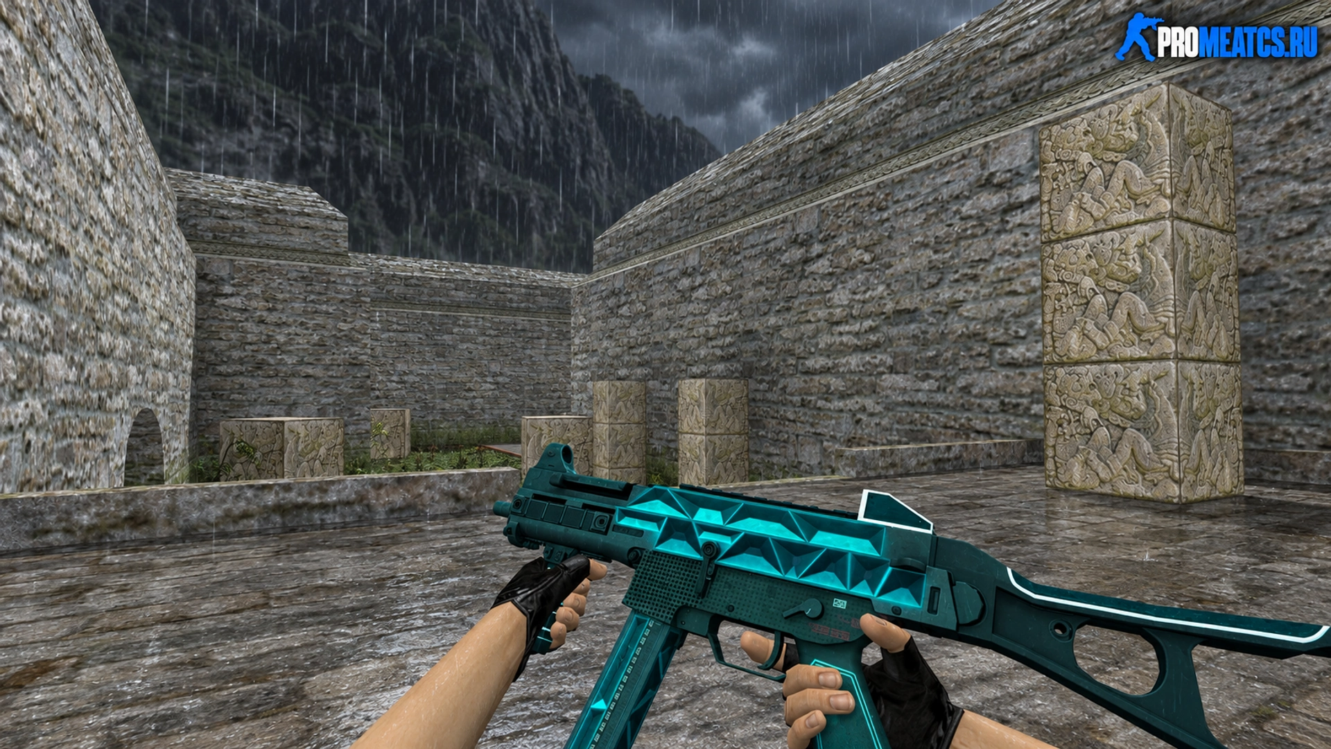 HD UMP-45 «Scaffold» с анимацией осмотра — модель оружия для Counter-Strike 1.6