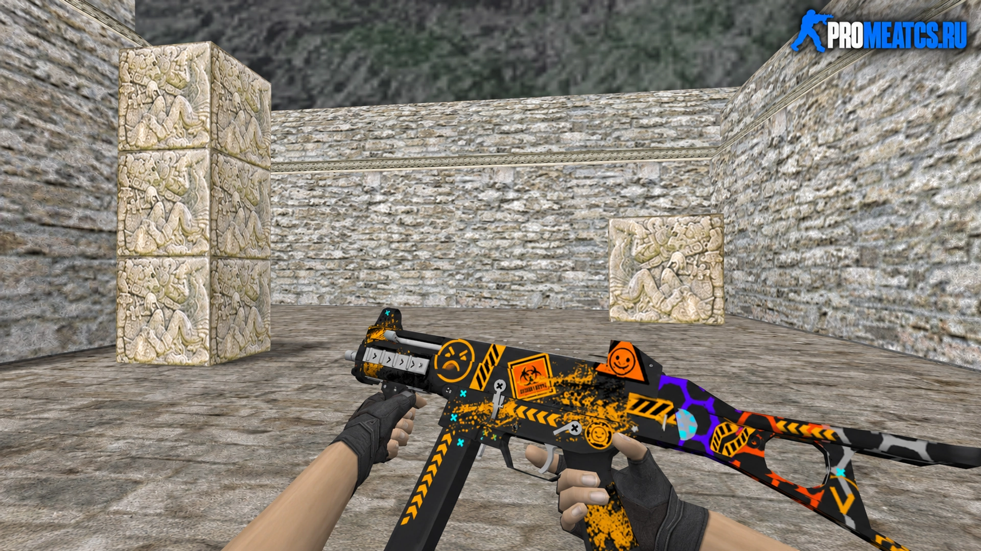 HD UMP-45 «Angry Emoji» — модель оружия для Counter-Strike 1.6