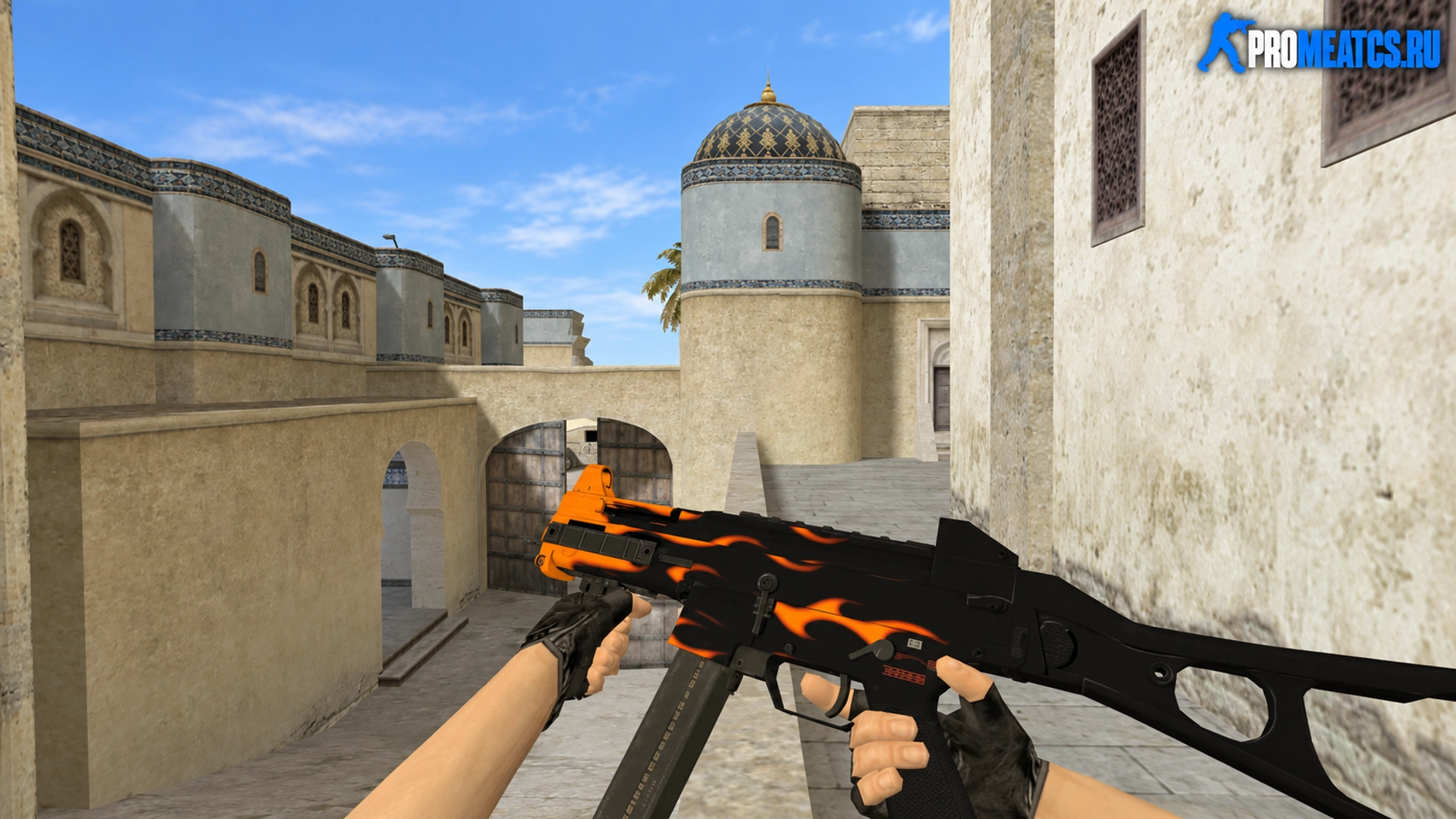 HD UMP-45 «Blaze» с анимацией осмотра — модель оружия для Counter-Strike 1.6