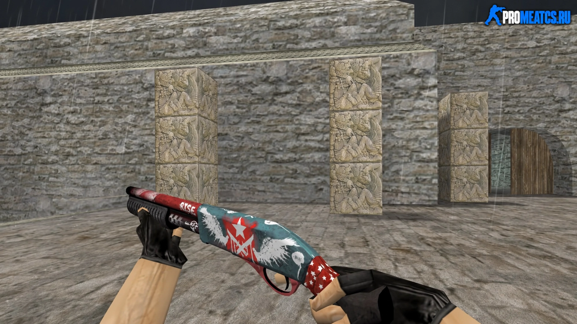 HD Sawed-Off «Rise» с анимацией осмотра — модель оружия для Counter-Strike 1.6