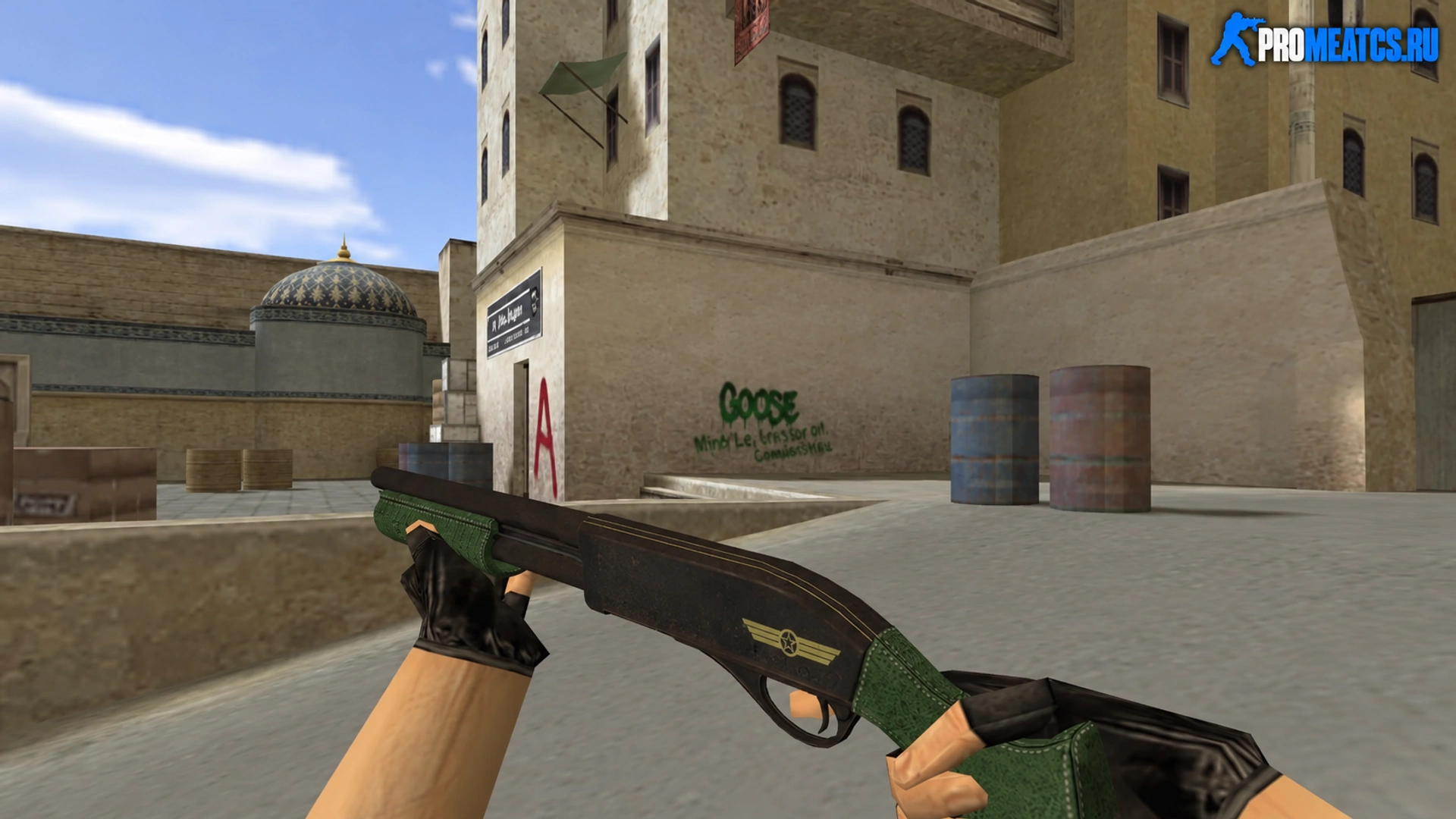 HD Sawed-Off «First Class» с анимацией осмотра — модель оружия для Counter-Strike 1.6