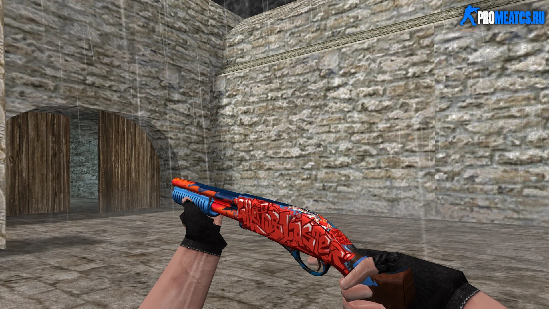 HD Sawed-Off «Ghetto Blaster: Blue Magic» — модель оружия для Counter-Strike 1.6