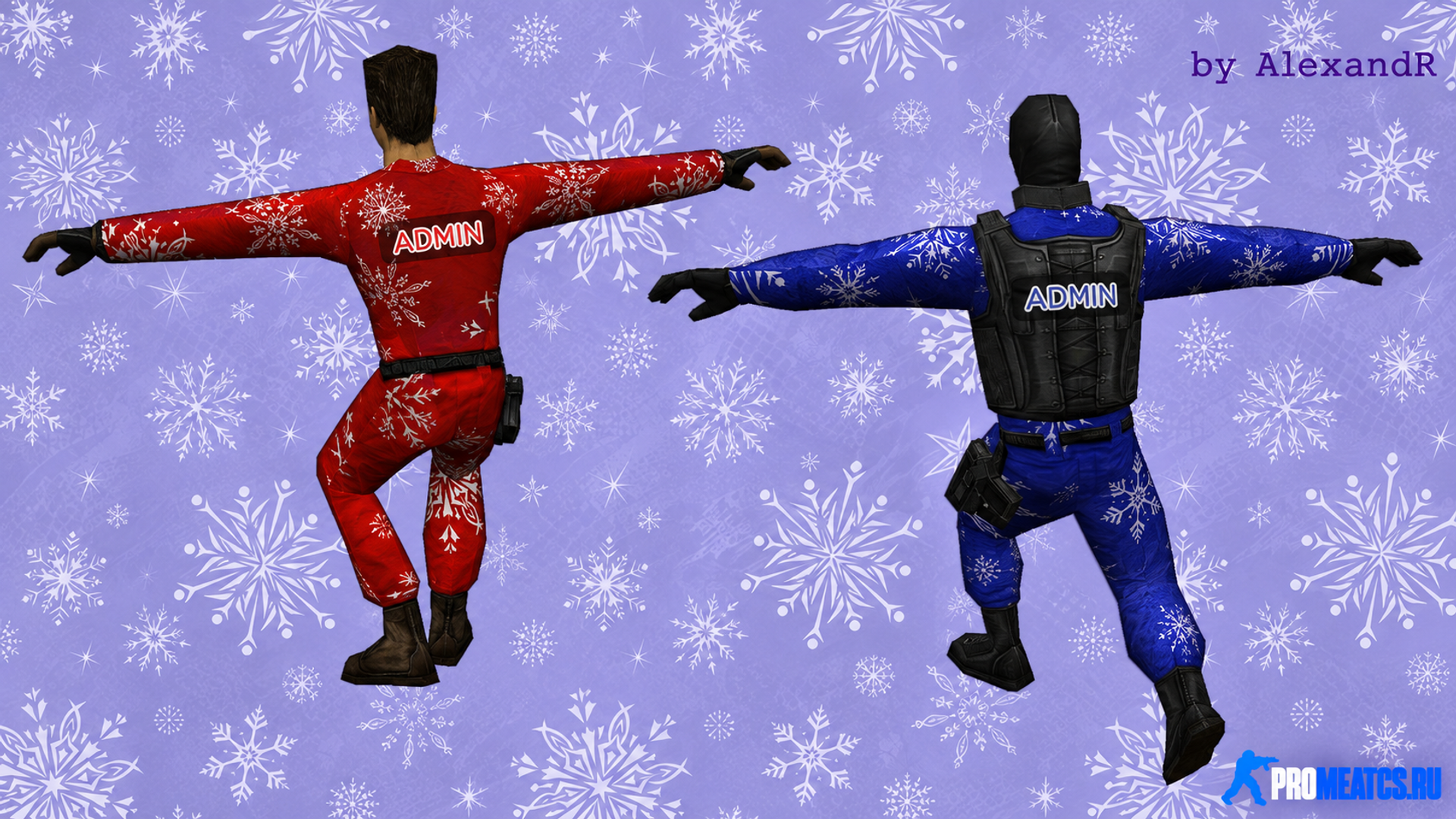 Новогодние модели админа TT и CT — модель игрока для Counter-Strike 1.6