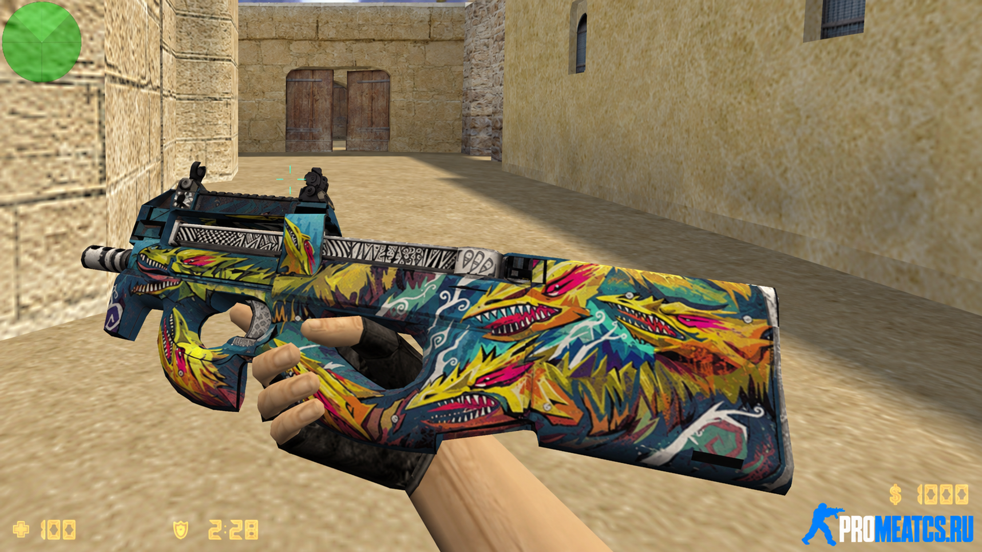 HD модель P90 «Cyclone» с осмотром — модель оружия для Counter-Strike 1.6