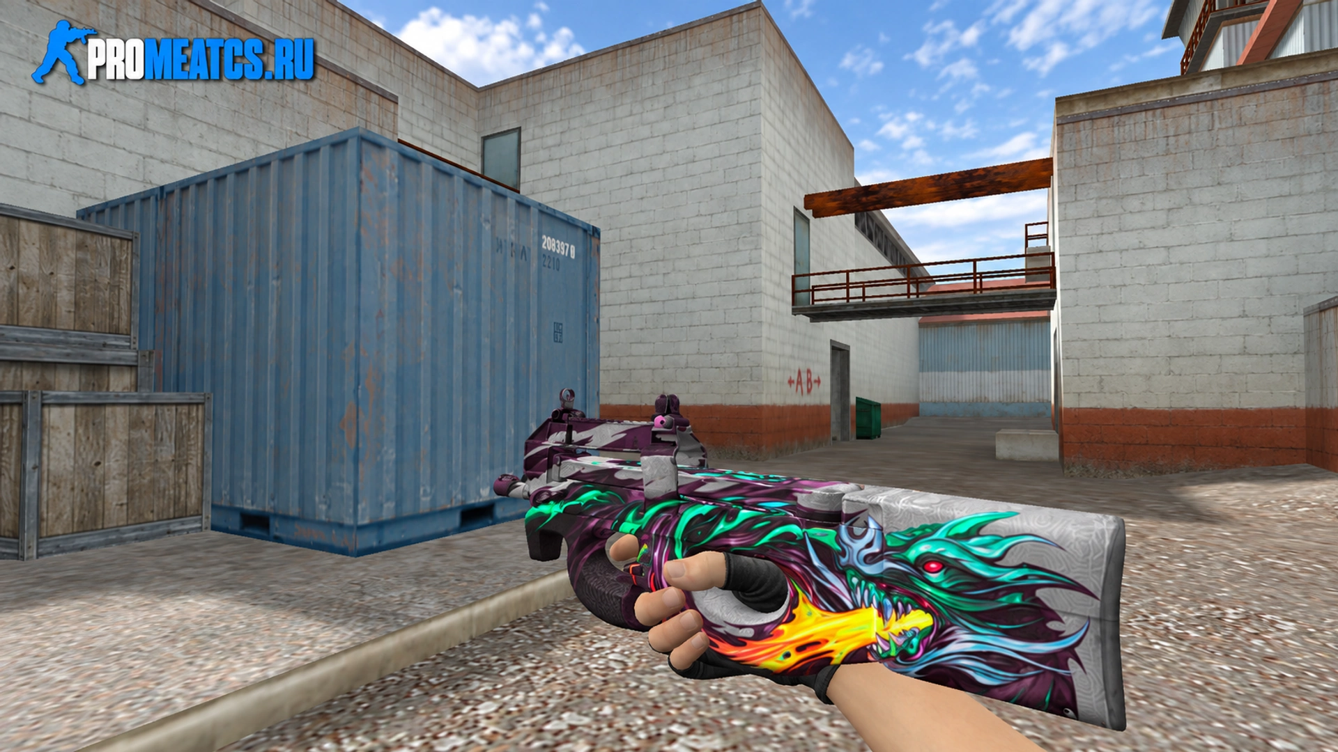 P90 Огненный дракон — модель оружия для Counter-Strike 1.6