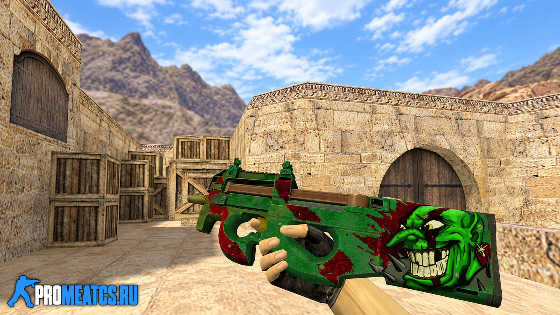 P90 Зеленый гоблин — модель оружия для Counter-Strike 1.6